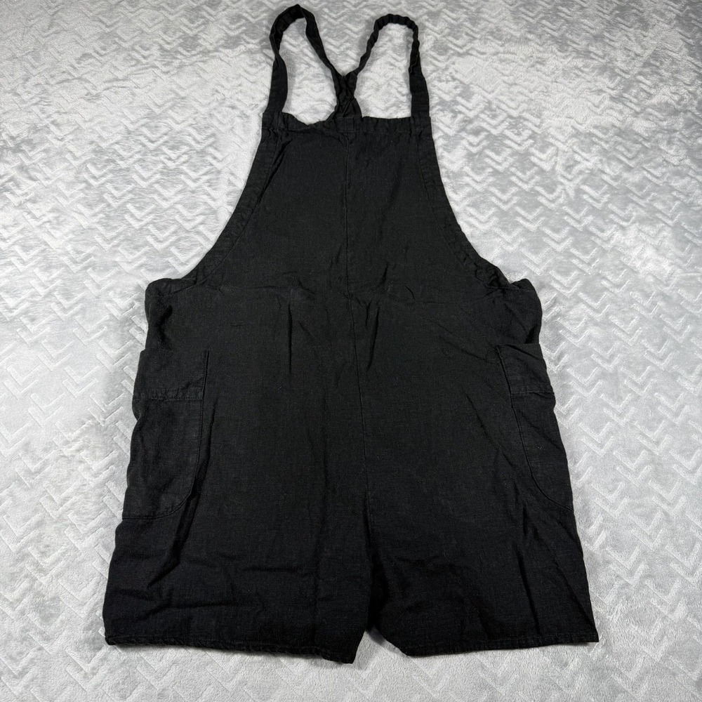 Bobi Los Angeles Women Overall Pocket Romper Black Short Jumpsuit Medium